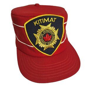 KITIMAT BC FIRE DEPARTMENT Hat Snapback Vintage 80s Cap Trucker Canada